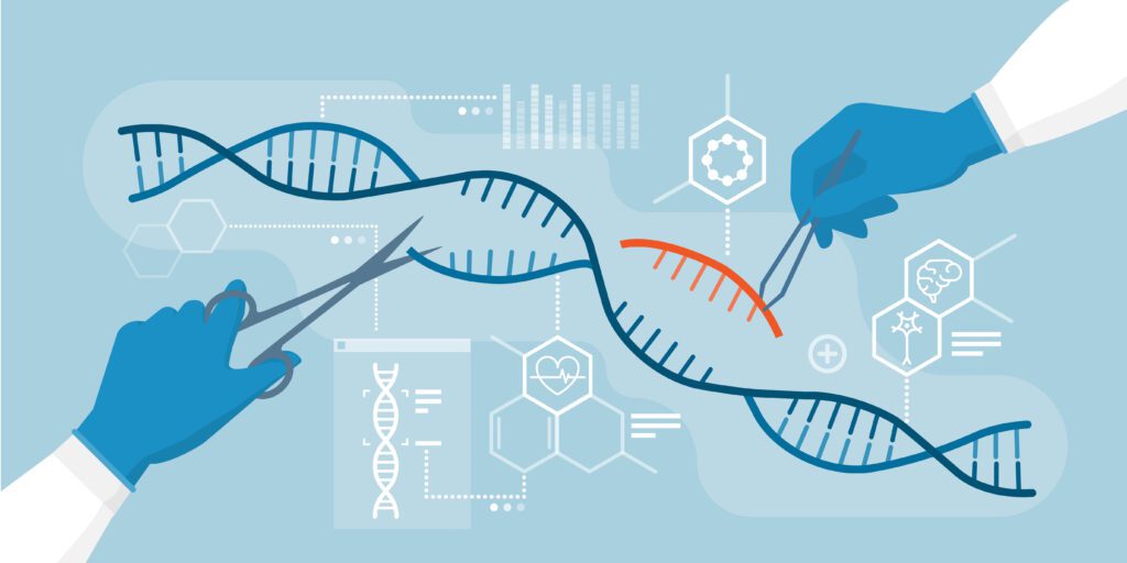 graphic of gene editing